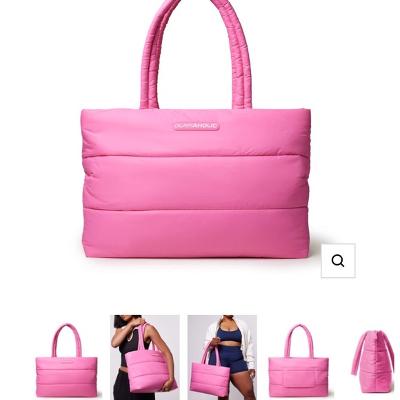 Handbags - Glamaholic Pink Puffer Tote Bag